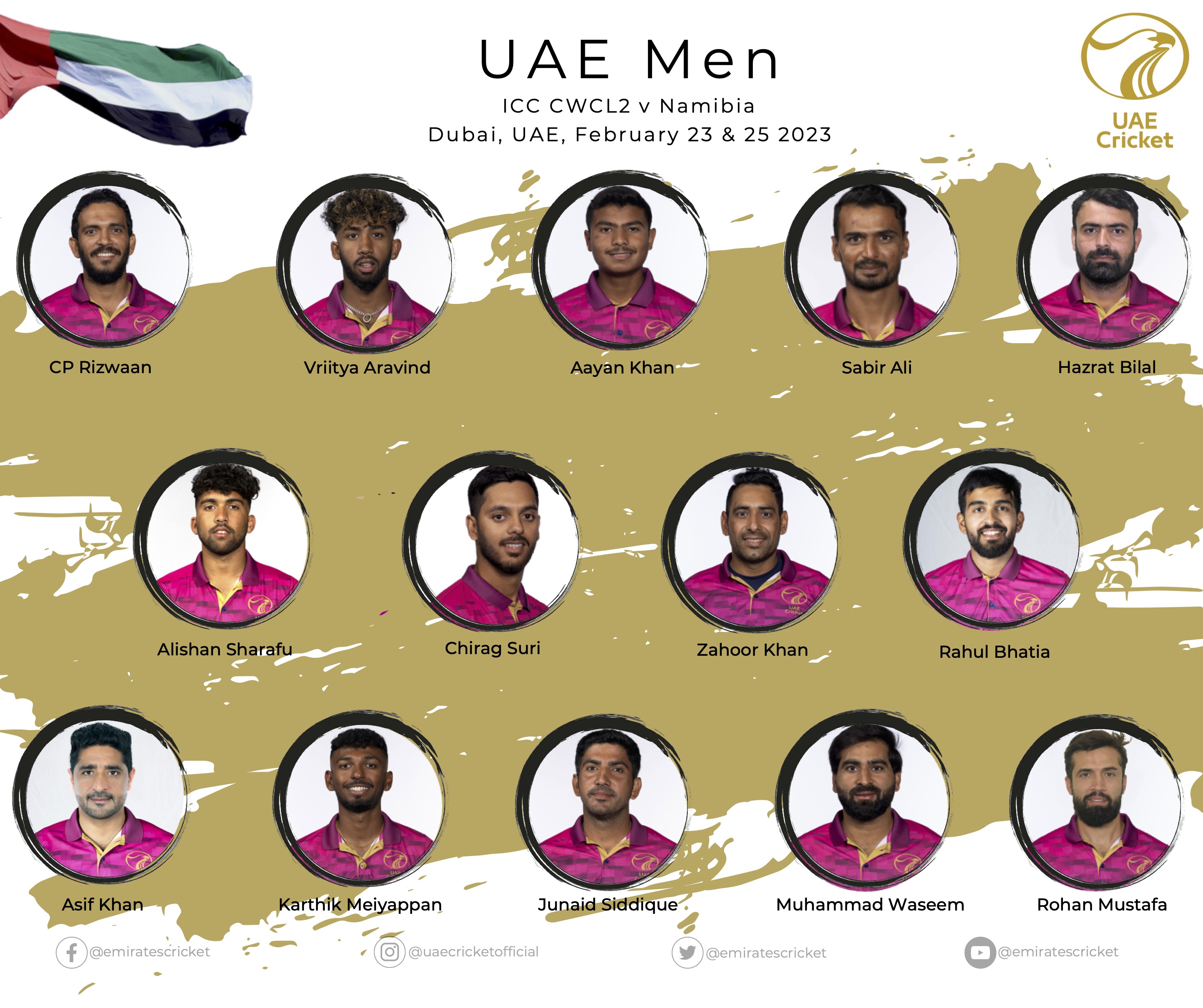 UAE announce squad for Cricket World Cup Qualifier 2023